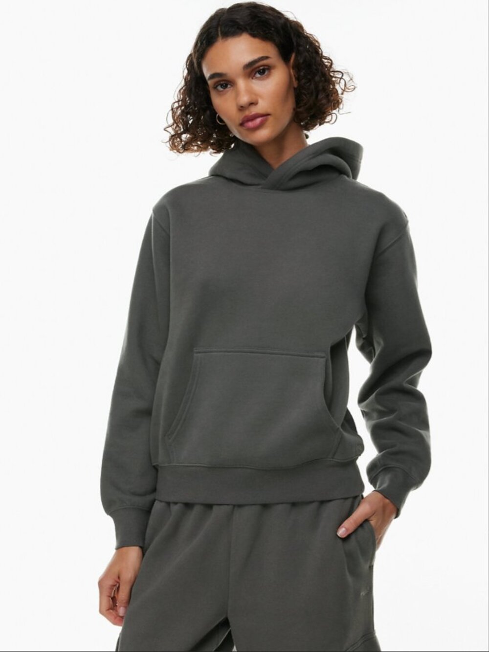 Aritzia TNA Cozy Fleece Perfect sweatsuit in GD echo grey | size M